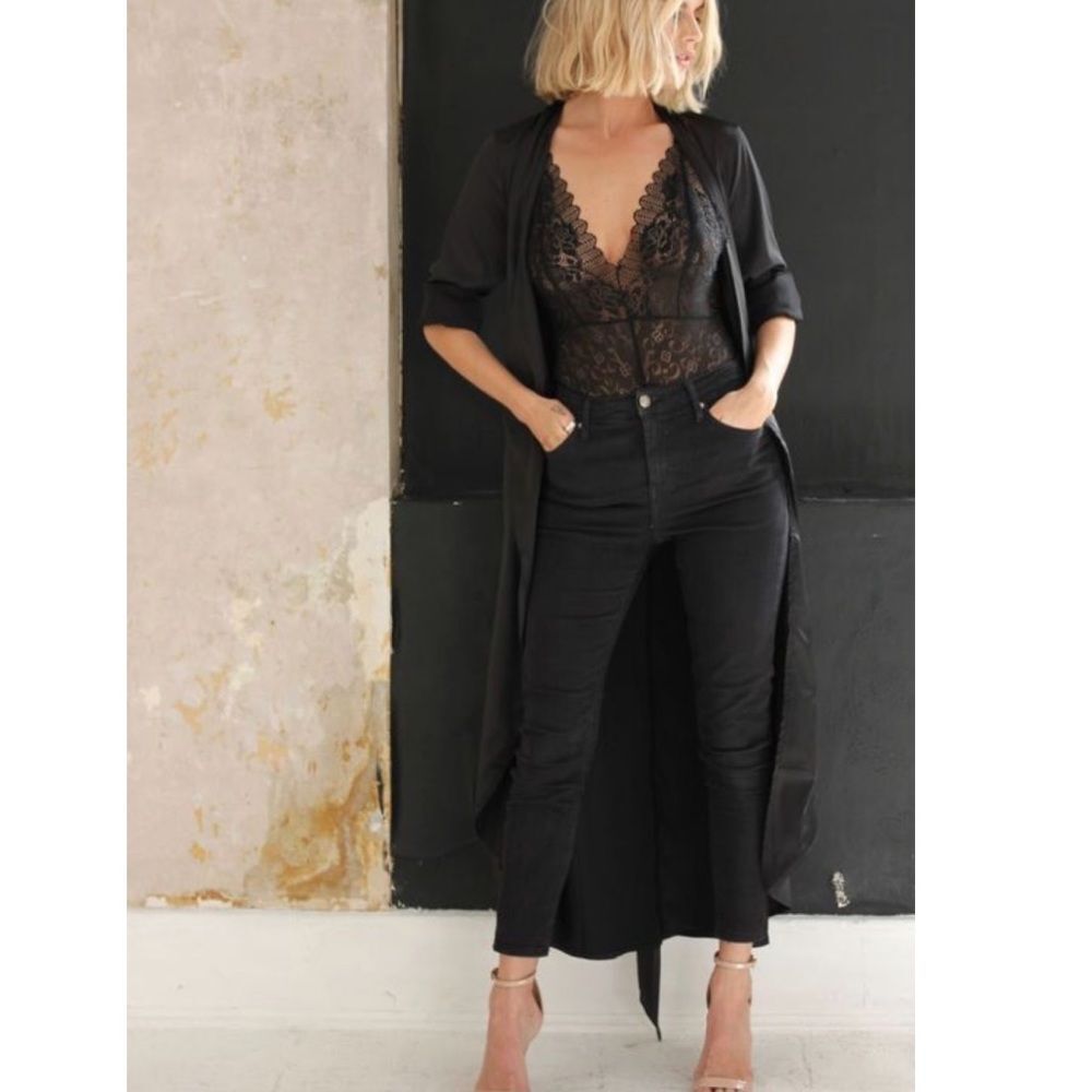Black duster jacket